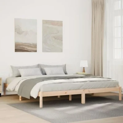 Afbeelding van vidaXL Bedframe extra lang zonder matras massief grenenhout 180x210 cm