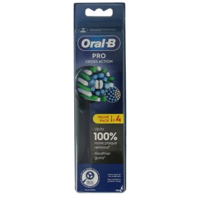 Afbeelding van Oral B Opzetborstels Pro Cross Action Zwart 4 stuks