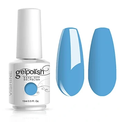 Afbeelding van Vishine GelPolish Soak Off nagellak, semi permanent, UV, LED, manicure, gel, staalblauw (1413)
