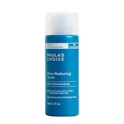 Afbeelding van Paula&#039;s Choice SKIN BALANCING Pore Reducing Toner Verfijnt de Poriën &amp; Gaat Puistjes en Mee eters tegen Brengt huid in Balans met Niacinamide Gecombineerde tot Vette 30 ml