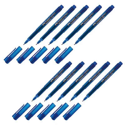 Afbeelding van Faber Castell 205065 Fineliner Broadpen 1554, 0,8 mm, blauw, 10 stuks