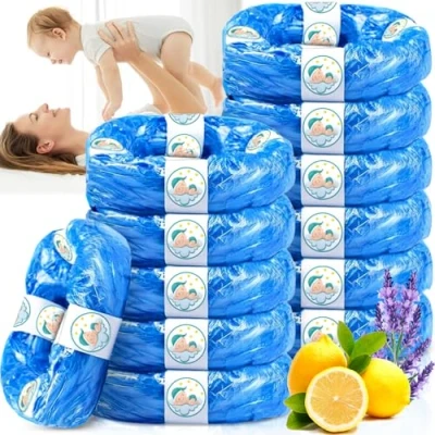 Afbeelding van ZPQAODI 12 stuks luieremmer navulcassettes, navulfolie, luieremmer, geurend, uitstekende afdichting, navulzak, compatibel met Tommee Tippee Sangenic Tec Simplee Twist
