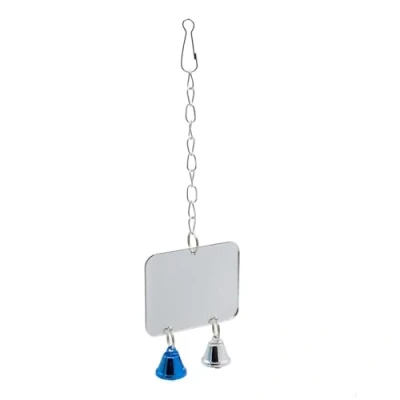 Afbeelding van DONGKER Vogelspiegel, Acryl Vogelspiegel met Bel, Hangende Bel Speelspeeltje voor Papegaai, Vogel, Parkieten, Valkparkieten en Parkietenkooidecoratie