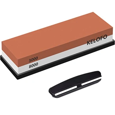 Afbeelding van Messenslijpsteen Kit, KELOFO 2 zijdige wetstenen set 3000/8000 Grit Slijpen en Watersteen met Antislip Basis
