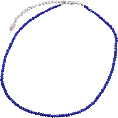 Afbeelding van Behave ketting Facet geslepen glaskralen Blauw Mode accessoires Nikkelvrij