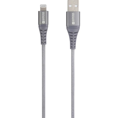 Afbeelding van Skross USB kabel 2.0 C stekker, Apple Lightning stekker 2.00 m Space grijs Rond, Flexibel, Stoffen mantel SKCA0016C MFI200CN