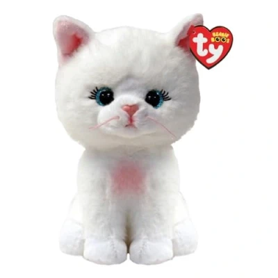 Afbeelding van TY Beanie Boos Amelia de kat met grote en glinsterende blauwe ogen, het pluche dier ogen 15 cm T37377
