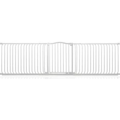 Afbeelding van Safetots Klemhekje met Gebogen Bovenkant, Klembevestging Tussen 271cm 280cm, Mat Wit, Geschikt voor Baby&#039;s en Peuters, Veiligheidshekje Trap Deur, Eenvoudig Geïnstalleerd