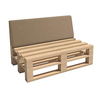 Afbeelding van Chilly Pilley Pallet Kussen Tuin Pad Binnen Buiten Wasbaar Verwijderbaar Zitkussen Rugkussen (Rugkussen 120x40x10/20, Cappuccino)