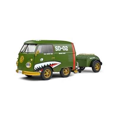 Afbeelding van VW T1 Kool Kombi + aanhanger &#039;50, groen