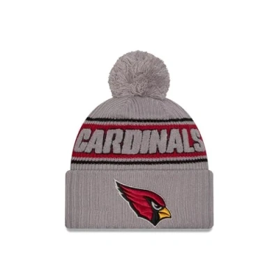Afbeelding van New Era Arizona Cardinals NFL 2024 Sideline Sport Knit Grijs Bobbel Muts
