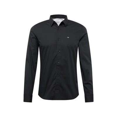 Afbeelding van Calvin Klein Stretch SLIM Shirt Zakelijk overhemd, Heren, Maat: Small, Black