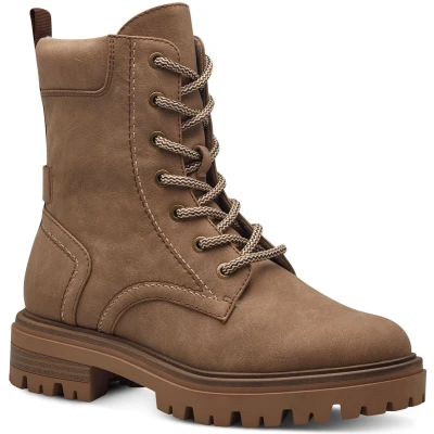 Afbeelding van Tamaris MIT Touchit Enkellaarsjes met plateauzool, Dames, Maat: 36, Camel Hoogwaardig imitatieleer