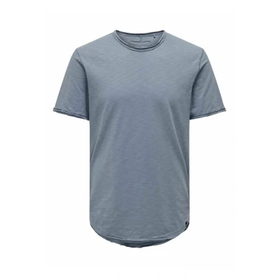 Afbeelding van ONLY &amp; SONS gemêleerd regular fit T shirt ONSBENNE blauw