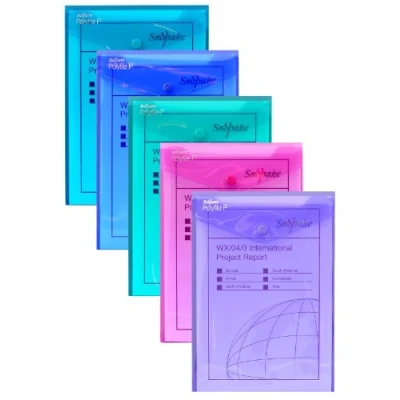 Afbeelding van Snopake A5 Polyfile P Portret Popper Portemonnee Met Druk Stud Sluiting [Pack van 5] Electra Assorted [13274]