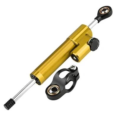 Afbeelding van Stuurdemper, stuurdemper stabilisator, universele van aluminiumlegering voor de meeste motorfietsen (goud en zwart)