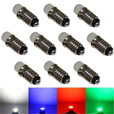 Afbeelding van 10x LED E5,5 lampjes peer 12V koud wit blauw groen rood (rood)