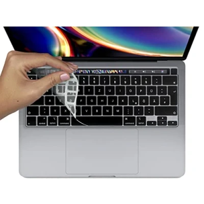 Afbeelding van MyGadget toetsenbord bescherming QWERTZ voor Apple MacBook Pro 13 inch (vanaf 2020) &amp; 16 (2019 2021) folie EU cover transparant
