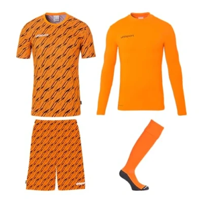 Afbeelding van uhlsport Voetbal Unisex keepersset Progressieve Jersey set Complete bestaande uit shirt, basislaag, shorts en sokken voor kinderen volwassenen