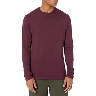 Afbeelding van Amazon Essentials Slim fit T shirt met lange mouwen Bordeaux rood, Medium