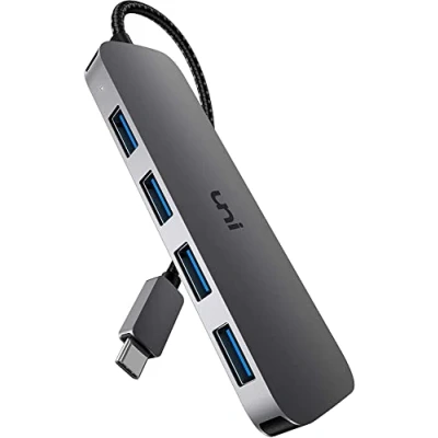 Afbeelding van uni USB C Hub 5Gbps, superdunne datahub van aluminium, 4 poorts 3.0 adapter voor MacBook Pro/Air, iPad Dell XPS, Surface Book, iPhone 15/15Pro, etc.