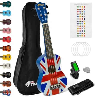 Afbeelding van TIGER Union Jack Sopraan Ukelele Kit Beginnerspakket