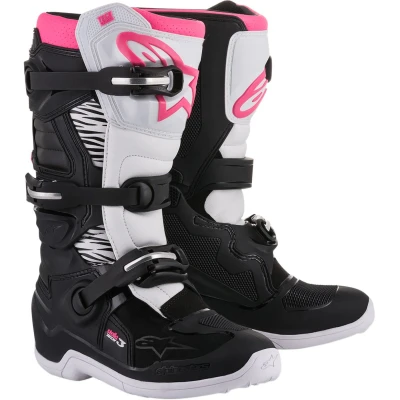 Afbeelding van Alpinestars 2024 Tech 3 Stella Dames Crosslaarzen Zwart / Wit Roze maat 37