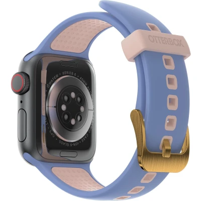 Afbeelding van OtterBox horlogeband voor de hele dag Apple Watch Series 9/8/7/6/SE 2e gen/SE 1e gen/5/4/3 38mm/40mm/41mm, vervangende duurzame, zachte siliconen band Watch, Blauw/Biege