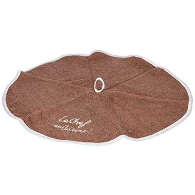 Afbeelding van Douceur d&#039;Intérieur Cuistot handdoek, rond, 60 cm, badstof, geborduurd, katoen, taupe, x cm