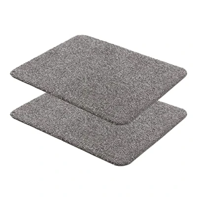 Afbeelding van Vuilvangmat wasbaar set van 2 40x60 cm Schoonloopmat grijs 100% katoen deurmat Entra SAUGSTARK antislip easy care