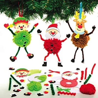 Afbeelding van Baker Ross AX486 Kerstmis Pom Sets Pakket Van 3, Kerstknutsels Voor Kinderen, Creatieve Kerstkunst En Knutselspullen Kinderen Om Te Maken Versieren