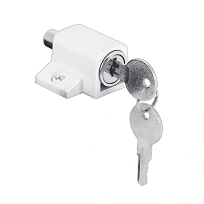 Afbeelding van PRIME LINE U 9862 Wit, Push in Schuifdeurslot met sleutel, 1 3/4&quot;