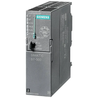 Afbeelding van Siemens simatic s7 300 cpu 315f 2dp failsafe with mpi interface integrated 24v dc power supply 384 kb 6es7315 6ff04 0ab0