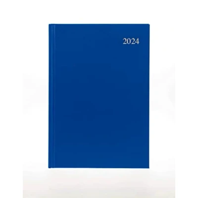 Afbeelding van Collins Essential A4 Dagboek Week to View planner 2024 Milieuvriendelijk, gerecycled papier, volledig recyclebaar Complete Dagelijks Wekelijks en Maandelijks formaat (blauw)