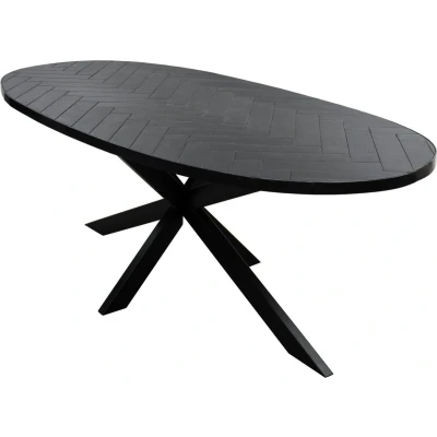 Afbeelding van Kick eettafel Hugo Oval 210cm Zwart