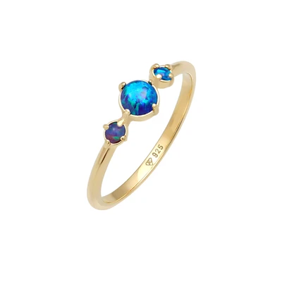 Afbeelding van Elli GEO TRIO Ring, Dames, Maat: 54, Dunkelblau