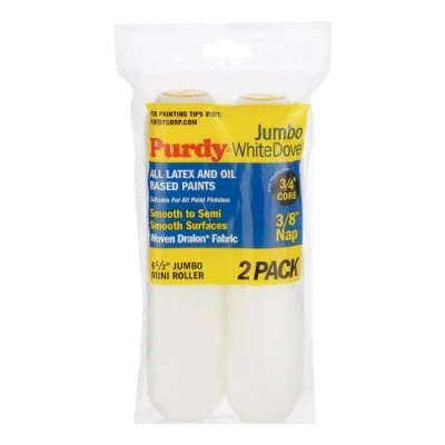 Afbeelding van Purdy 140626012 Jumbo Mini White Dove Roller Vervanging, 2 Pack, 6 1/2&quot; x 3/8&quot; dutje