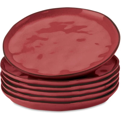 Afbeelding van LOBERON Bord set van 6 Biarré rood