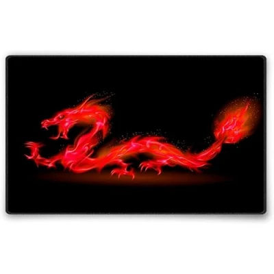 Afbeelding van Silent Monsters Muismat Grootte M (36 x 25 cm), Mouse Pad Design: Rood Draak, Genaaide Rand, voor Bureau en Gaming, Mousepad Antislip rubberen basis