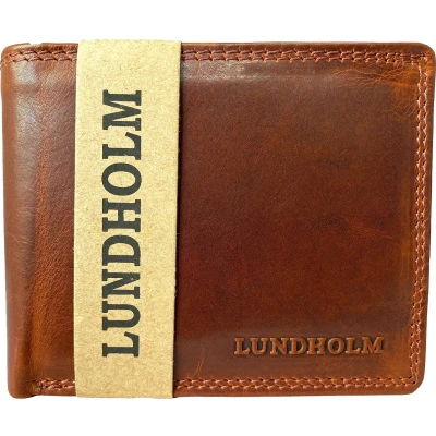Afbeelding van Lundholm leren heren portemonnee met RFID anti skim cognac