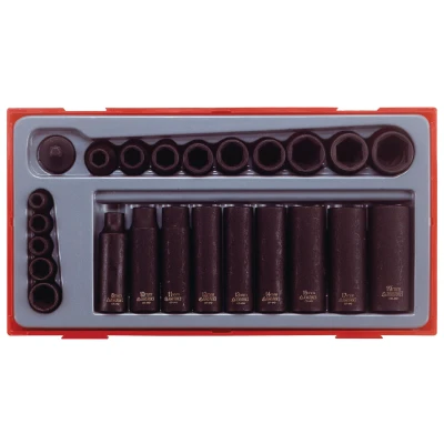 Afbeelding van TT9024 Slagdoppenset 1/4&quot; &amp; 3/8&quot; Tc tray 24dlg.