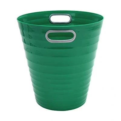 Afbeelding van Waytex 931076 Afvalemmer voor kantoor, groen, prullenbak van kunststof, modern design, slaapkamer, badkamer, inhoud 12,5 l, kleur: groen
