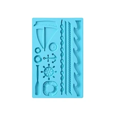 Afbeelding van AXspeed Siliconen cakevorm Zeil Roer Anker Zeilboot Vorm Fondant Mould Gebak Bakvorm voor Decoreren Verjaardagstaart, Chocolade, Snoep