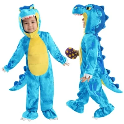 Afbeelding van Spooktacular Creations Blauw T Rex kostuum, dinosaurus overall, Halloween voor baby&#039;s en kinderen
