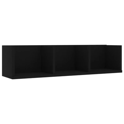 Afbeelding van Cd wandschap 75x18x18 cm bewerkt hout zwart