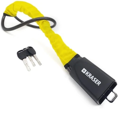 Afbeelding van KRASER KR882Y Anti Diefstal Auto, Stuurwiel Klauw Stacaravan Beveiliging Stuurslot Startonderbreker, Slot Veiligheidsgordel Kabel, SUV, Bestelwagen, Caravan