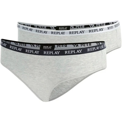 Afbeelding van Replay Tw297 Damesslip, N288 Grijs Mel/White Grey Mel/Zwart, L