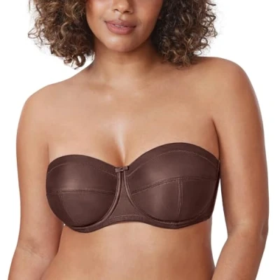 Afbeelding van DELIMIRA Strapless bh Voor Dames Grote Maat Converteerbaar Met Beugel Niet Gewatteerd Taupe 95G