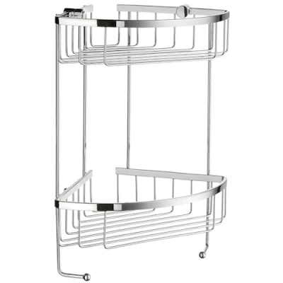 Afbeelding van Smedbo Zeepmand met dubbele hoek &quot;Sideline&quot;, gepolijst chroom, 19,5 x 34,2 cm
