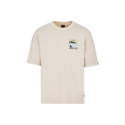 Afbeelding van Protest Atlin Tshirt print, Heren, Maat: Large, Bamboobeige